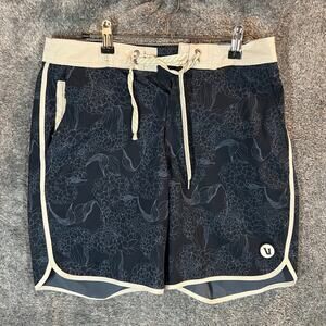 Vuori Cruise Board Shorts Mens 28 Dark Blue Drawstring Swim Trunks Outdoors